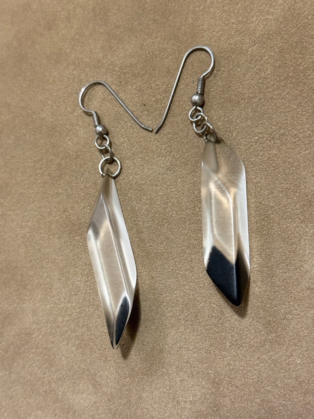 Elegant Clear Crystal Drop Earrings - Minimalist Silver Hooks - Picture 1 of 2